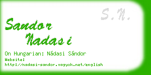 sandor nadasi business card